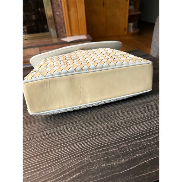 BALLY Braided Crème Leather Handbag with Large Top Handle - Picture 4 of 8